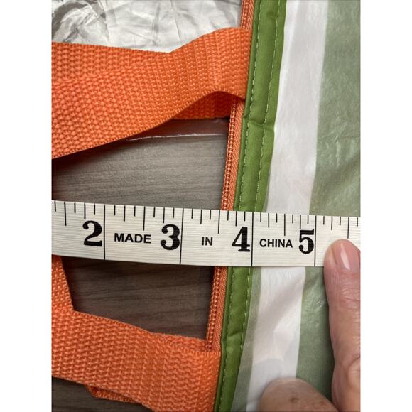 Thirty-One Llama Rama Green Cabana Stripe Thermal Lunch Tote Bag-New - Picture 6 of 7